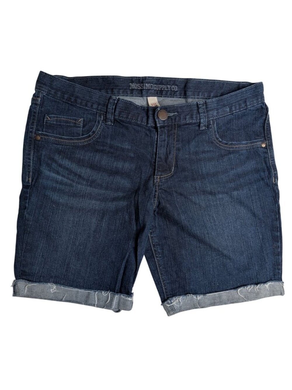 Mossimo Supply Co Womens Size 11 Dark Wash Denim Shorts With Cuffed Hem